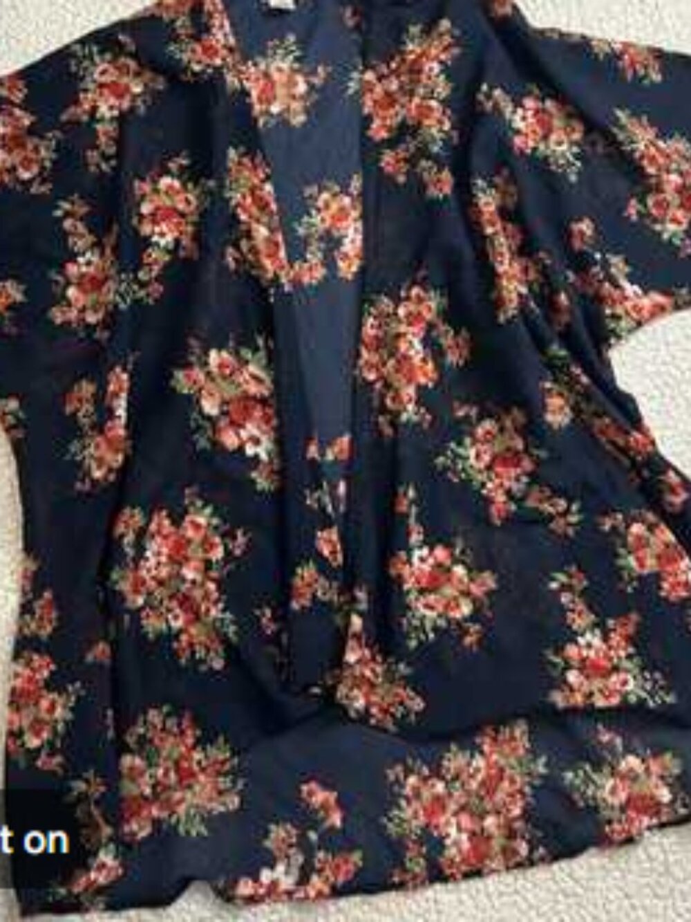 Dizzy Gal Navy Rose Print Kimono